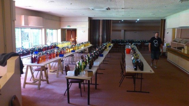 857 Bottles awaiting the Judges...